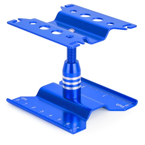 Aluminum Repair Station Work Stand Assembly Platform 360 Degree Rotating for 1/16 1/18 1/24 RC Crawler Axial SCX24 Traxxas TRX4M (Blue)