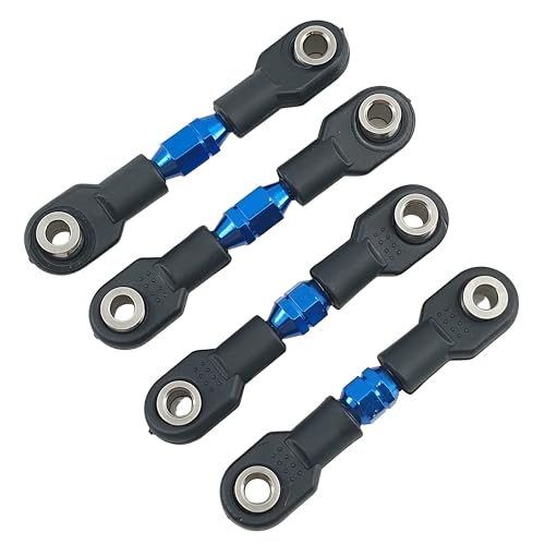 Adjustable Aluminum Pull Rod Set for 1/10 4-Tec Ford Mustang RWD (Blue) | On-Road Drift,8348 10542,Turnbuckles,Steering Linkage,CNC Machined,High Strength,Precision Fit,Wear Resistant,RC Upgrade - color: Blue