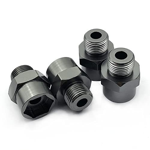 FainWan 4Pcs Aluminum 12mm Turn 17mm Wheel Hex Hub Conversion Adapter for 1/10 RC Car Upgrade Parts