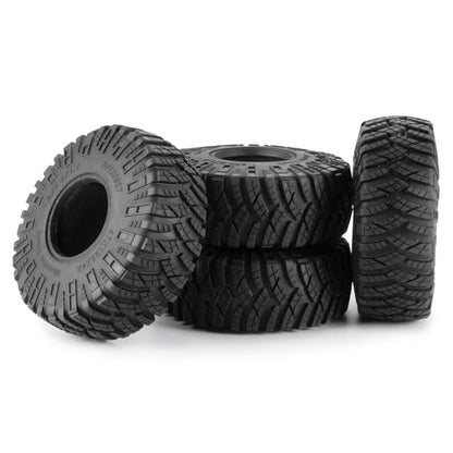 4PCS/Set 1.9" Aluminium Beadlock Wheel Tire Set with Foam Insert for 1/10th AXIAL SCX10 TRX4 Gen8 SCX10-II AXI90046,SCX10-III,D90 RC Crawler Truck Car Upgrade (Red) - color: Red