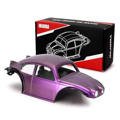 INJORA BUG18 Body with Interior for 1/18 TRX4M Universal LCG Chassis（Purple） - color: Purple