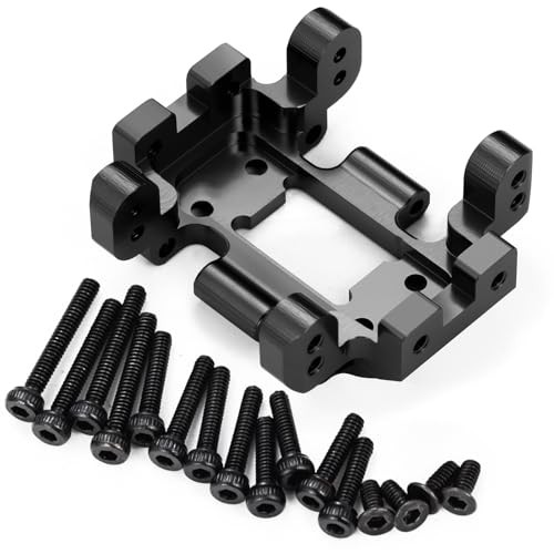 RCHUBAM Center Skid Plate Transmission Mount for 1/18 Redcat Ascent (Black) | CNC-Machined Aluminum Skid Plate,RC Rock Crawler Upgrades Parts - style: Black