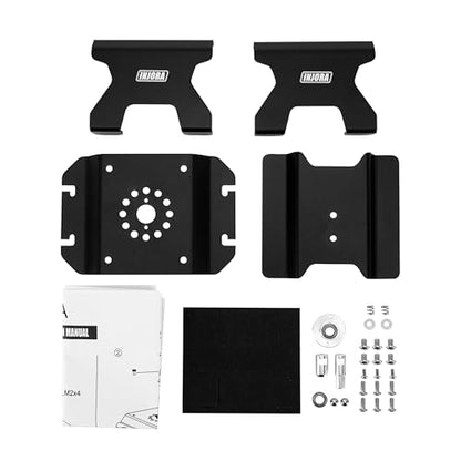 INJORA Aluminum 80g RC Car Stand with Shock Holder for 1/24 1/18 RC Crawler Upgrade(Black) - color: Black