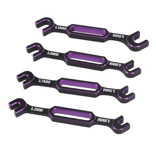 Dpofirs Compact RC Universal Wrench Kit 8pcs | 3.0-6.0mm Turnbuckle Nut Ball Joint Remover for Boat Crawler Car (Purple) - color: Purple