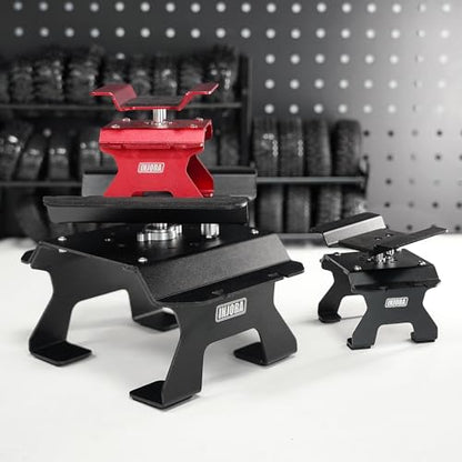 INJORA Aluminum RC Car Stand with Shock Holder for Axial SCX10 Pro TRX4 1/10 RC Cars Upgrade (Black)