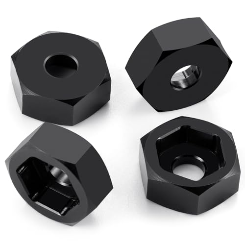 4Pcs 8mm to 12mm Wheel Hex Hub Adapters | Aluminum Alloy, Big Wheel Conversion Kit, For 1/16 Losi Mini-B, For 1/18 Losi Mini-T 2.0, Off-Road Car RC Truck