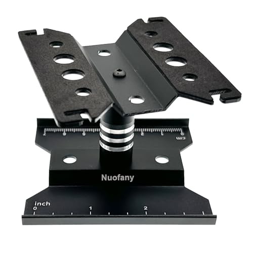 RC Car Aluminum Repair Workstation 360 Degree Rotation Lift Lower Work Stand w/Screw Trayfor SCX24 TRX4M FCX24 1/16 1/18 1/24 Scale RC Truck Crawler Buggy (Black) - style: Black