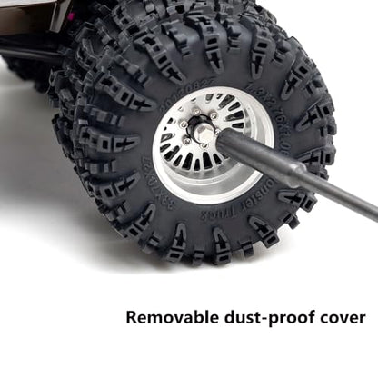 DJX CNC 1.3 inch Front Rear Dually Beadlock Wheels Rim for RC Crawler Car 1/24 Axial SCX24 F150 C10 1/18 Redcat Ascent18 Traxxas TRX4M RC Upgrades Parts(Silver) - color: Sliver