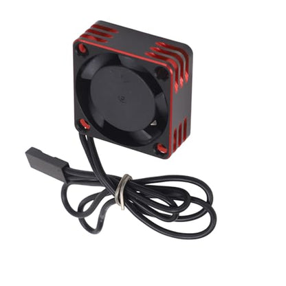 Keenso ESC Motor Cooling Fan, 25mm Universal RC Car Model Cooling Fan Lightweight Aluminum Alloy Plastic for AXIAL Hsp Hpi (red - color: Red