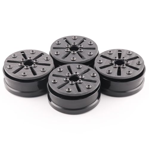 Beadlock Wheel Rims 4PCS 1.9" Upgraded Carbon Fiber Aluminum Wheel Hub Compatible with 1/10 RC Crawler Gen8 TRX-4 Axial VS4-10 Capra SCX10 RC Car Accessories (Patten C) - color: Patten C
