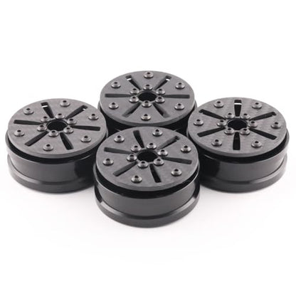 Beadlock Wheel Rims 4PCS 1.9" Upgraded Carbon Fiber Aluminum Wheel Hub Compatible with 1/10 RC Crawler Gen8 TRX-4 Axial VS4-10 Capra SCX10 RC Car Accessories (Patten C) - color: Patten C