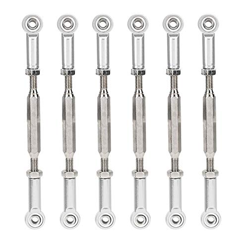 Dilwe RC Car Push Rod,1/10 RC Car Aluminum Alloy Turnbuckle Rod Linkage with Adjustable Length, 88-104mm(Silver)