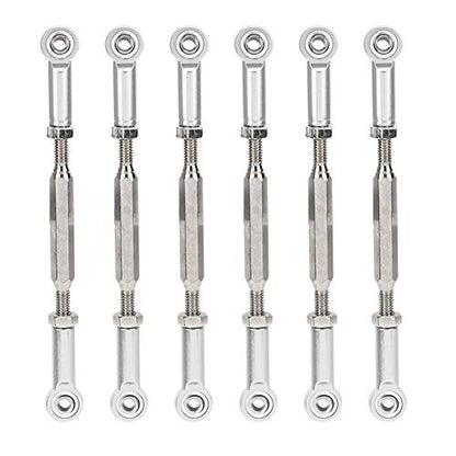 Dilwe RC Car Push Rod,1/10 RC Car Aluminum Alloy Turnbuckle Rod Linkage with Adjustable Length, 88-104mm(Silver)