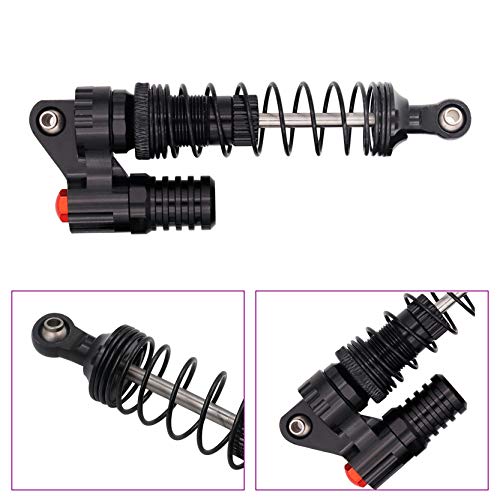 2PCS Aluminum Alloy 90mm High Strength Negative Pressure RC Car Shock Absorber Assembled Damper Compatible with Axial SCX10 D90 TRX-4 1/10 RC Rock Crawler Climb Car Truck (Black)