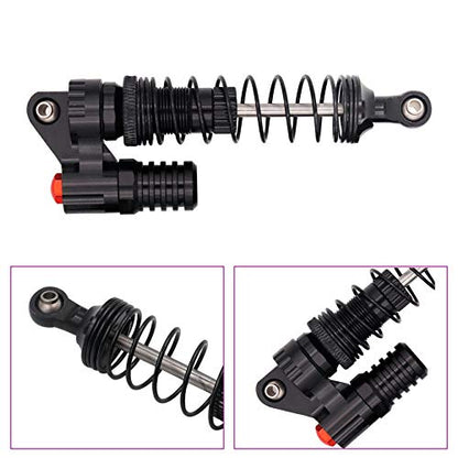 2PCS Aluminum Alloy 90mm High Strength Negative Pressure RC Car Shock Absorber Assembled Damper Compatible with Axial SCX10 D90 TRX-4 1/10 RC Rock Crawler Climb Car Truck (Black)