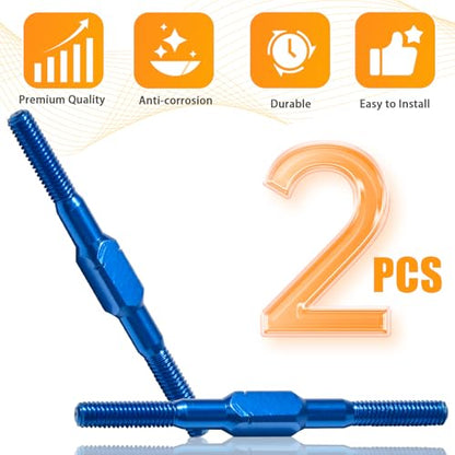 2PCS 3x42mm Aluminum Alloy Turnbuckle Shaft with M3 Threads, Push Rod Tie Rod Linkage Replacement for #54250, Compatible with 1/10 TAMIYA RC Crawlers Trucks On/Off-road Buggy Upgrade (Blue) - style: 2pcs-42mm #54250