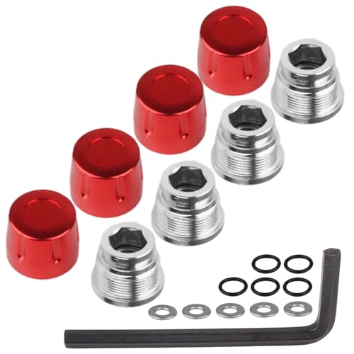 HobbyPark 1.9/2.2 Beadlock Wheel Nuts Locknuts – Aluminum Locking Nuts for 1/10 RC Crawler Car, Fits for TRX4 SCX10 SCX10 II III AXI Capra Redcat Gen8 Gen7 RC4WD & More (Red) - color: Red