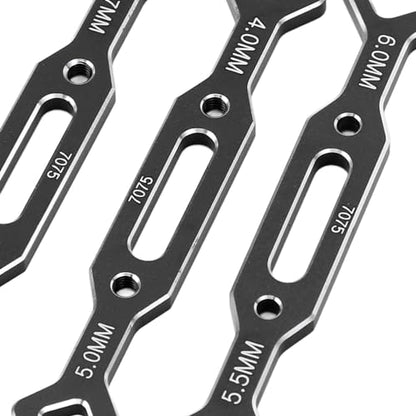 RC Turnbuckle Wrench, 4pcs Aluminium Alloy RC Ball Tie Rod Adjustment Wrench Universal Spanner Repair Tool for 1/10 1/16 Model Crawler Car (Black) - color: Black