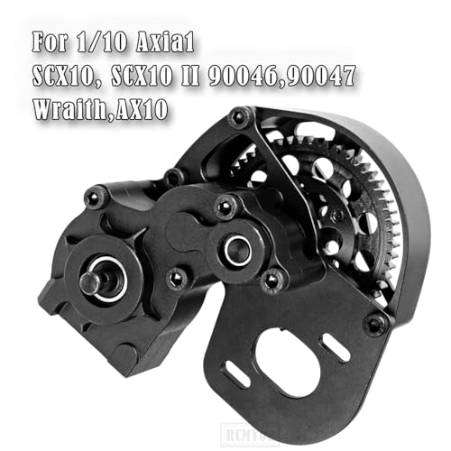 Transmission Gearbox Upgrades Part for 1/10 SCX10, SCX10 II 90046,90047,AX10 RC Crawler Truck,Aluminum Center Transmission Gearbox Hops up,Black - color: Black for Upgrades