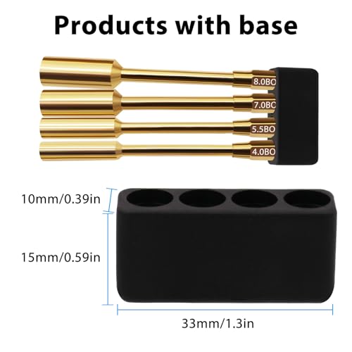 4.0mm 5.5mm 7.0mm 8.0mm Hex Nut Driver Head for 1/4" Drive Drill Screwdrivers Bit Electric Screwgun/Power Drill RC Repair Working 4 PCS