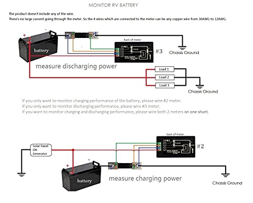 DC 8-100V 0-100A Amp Meter Voltmeter Battery Monitor with 100A Shunt | LCD Energy Monitor | Real-Time Power Monitoring | Solar, RV & DIY Projects