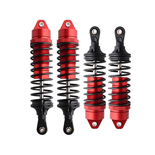 5862 Front & Rear Aluminum Alloy Shock Absorber for 1/10 Slash 4x4 Hoss Rustler Stampede Bandit VXL Nitro Shock Parts Replace of 3760 3762 SLA014 (4-Pack) (Red) - color: Red