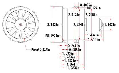 EDF 64mm 4S 3500KV 11 Blades 16.8V Electric Ducted Fan, Hobby RC Jet Engine Propeller, RC Car Engine Parts, High Speed Brushless Motor, Remote Control Model, Replacement Airplane Parts DIY - style: 64mm EDF with 4S/3500KV motor