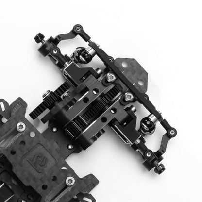 RC Car Frame, 1/24 1/28 TG Super Assembled Mini Rear Drive RWD Drift Racing Car Frame Body Kit with Tools DIY Parts (Black) - color: A.black