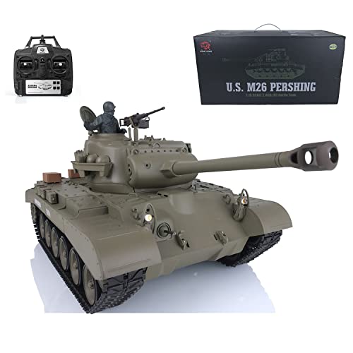 TOUCAN RC HOBBY US in Stock 2.4Ghz Henglong 1/16 Scale 7.0 Plastic Ver M26 Pershing RTR RC Tank Model 3838 BB Airsoft that Shooting BB Bullets - color: Standard