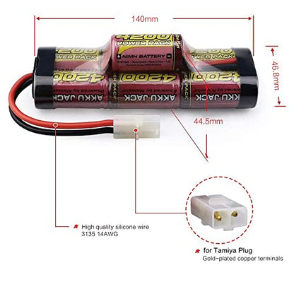 melasta 8.4V 4200mAh 7-Cell Hump NiMH Battery for RC Cars – Tamiya Plug | High-capacity rechargeable pack with Tamiya connector. Compatible with RC racing car models. Durable and stable output.