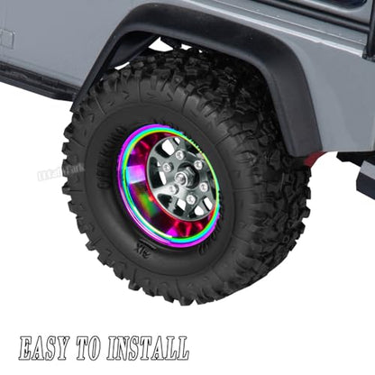 RC 1.3 Beadlock Wheel Rims for 1/18 TRX4M 1/24 SCX24 RC Crawler Car,Aluminum Alloy Beadlock Wheel Rim Hub,4Pcs RC Off Road Buggy Rally Truck Car Wheels Rims,Titanium - color: Titanium - (1.3 Beadlock Rims)