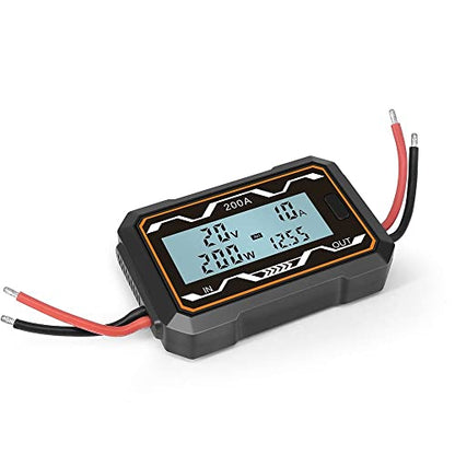 RC 200A Watt Meter Power Analyzer High Precision 200A Power Analyzer Battery Tester LCD Electric Analyzer Voltmeter Ammeter(200A)