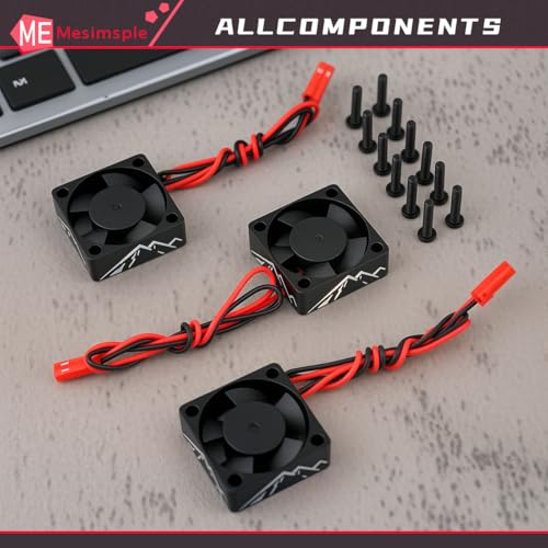 3pcs Alum 30mm RC Motor Heatsink 28000RPM ESC Cooling Fan for RC Car 1/8 1/10 1/12 Scale 540 550 Brushless Motor Upgrade Parts Black