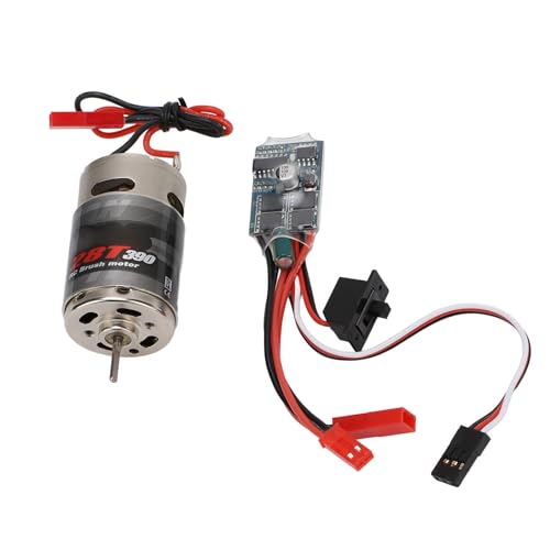 RC Car Brushed Motor 30A JST Plug ESC Set, 390 28T Brushed Motor for 1/16 1/18 RC Car