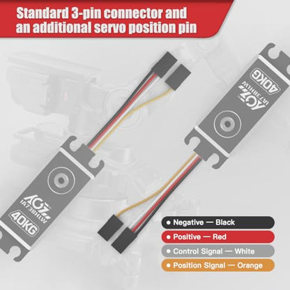 AGFRC 40KG IP67 Waterproof Position Feedback Servo (IA73BHLW) | 8.4V HV, 4-Wire Position Feedback, Programmable, Brushless Motor, Steel Gears, For Robotics & Industrial Use
