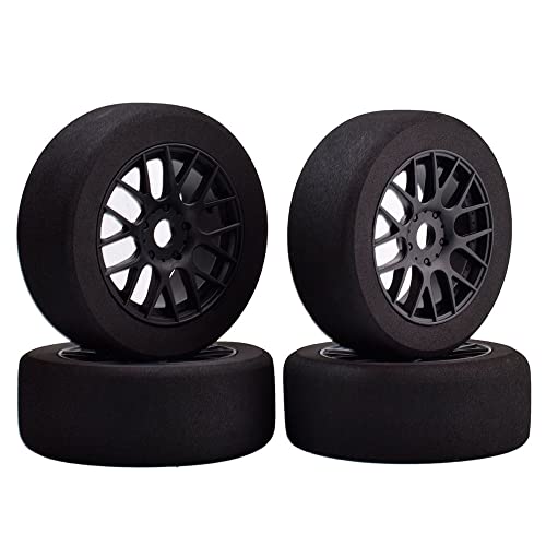 RC Wheels and Tires, 4Pcs 1/8 Off-Road EVA Foam Tires 17mm Hex Hubs Wheels Rim for Kyosho HSP HPI RC Racing Toy Car Trucks Crawlers, 1/8 RC Car Parts and Accessories - style: 1/8 88H Foam