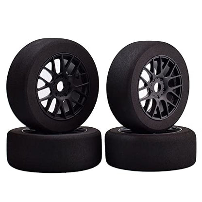 RC Wheels and Tires, 4Pcs 1/8 Off-Road EVA Foam Tires 17mm Hex Hubs Wheels Rim for Kyosho HSP HPI RC Racing Toy Car Trucks Crawlers, 1/8 RC Car Parts and Accessories - style: 1/8 88H Foam