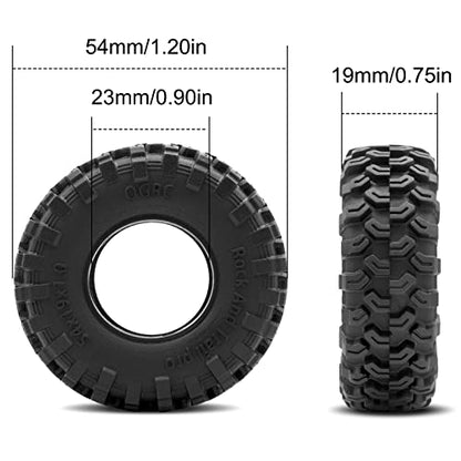 OGRC 1.0 RC Tires 54 * 19mm Rock and Trail Pro Tires for Axial SCX24 | Dual Stage Foam, Super Soft & Sticky Composite Materials, 1.0" All Terrain Tyres for 1/18 TRX4M 1/24 Axial SCX24