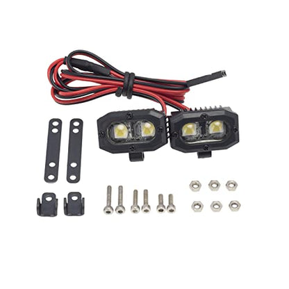DKKY RC Car Lights LED Spotlights 1/10 Scale RC Crawler Accessories for Axial SCX10 90046 Traxxas TRX4 TRX6 Wraith RR10 MST Redcat Gen8 (2 Dual Lights Without Controller) - style: 2 Dual Lights without Controller