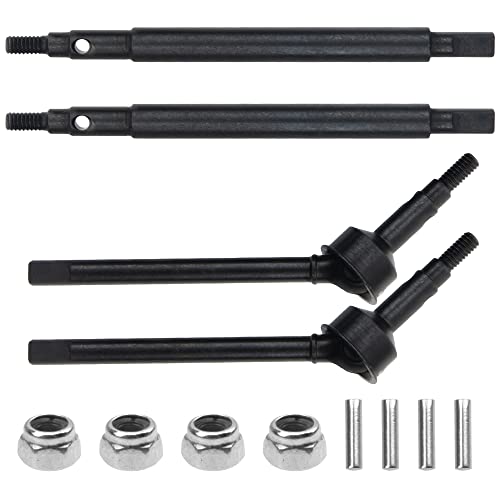ShareGoo Steel Front Rear Axle Drive Shaft Axle Dogbone CVD Compatible with Traxxas 1/18 TRX4M RC Crawler Car Upgrade Parts (Black) - color: Black
