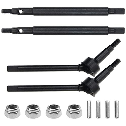 ShareGoo Steel Front Rear Axle Drive Shaft Axle Dogbone CVD Compatible with Traxxas 1/18 TRX4M RC Crawler Car Upgrade Parts (Black) - color: Black
