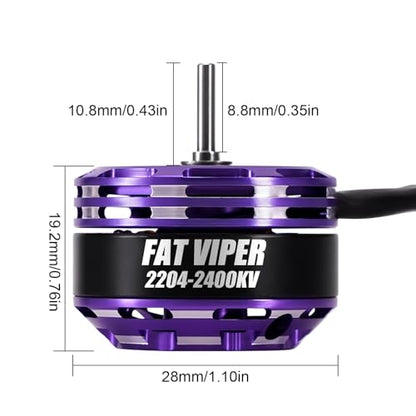 INJORA Fat Viper 2204 2400KV Brushless Outrunner Motor for 1/18 TRX4M - size: 2400KV Motor without Transmission