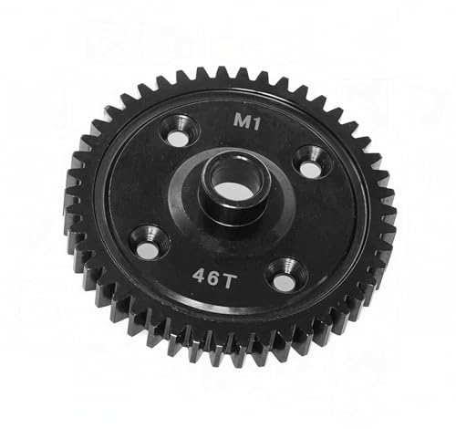 Hardened Steel 46T and 52T RC Main Spur Gear M1.0 Upgrade Parts for 1/8 Sledge Monster Truck (Black)
