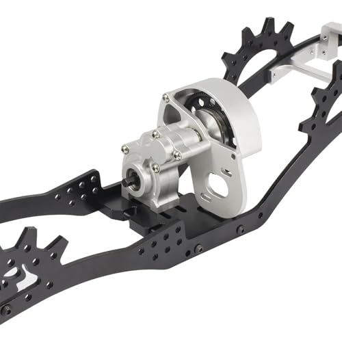 RC Gearbox Compatible with Axial SCX-10 II SMT10 AX10 VS4-10 Gear Transmission Gearbox Set 1/10 RC Car Crawler Upgrade Parts(Silver) - color: Silver