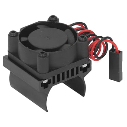 VGEBY RC Cooling Fan,High-Efficiency Motor Heat Dissipation,1/18 Scale RC Car Cooling System,Heatsink Accessory for Hobbyists,Off-Road Racing Enthusiasts,Scale Model Builders - color: Black