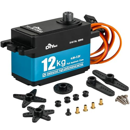 TD-9412 12KG Low Profile Waterproof Digital Servo 360° Continuous Rotation Carbon Brush Stainless Steel Gear for 1/10 RC Car Robot - size: Full-metal 360°