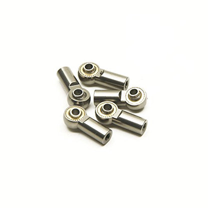 RC-Hub 10Pcs M3 Rod Ends Joint Aluminum M3 Metal Ball End Head Holder Tie for 1/10 RC D90 Axial SCX10 F350 (Titanium)
