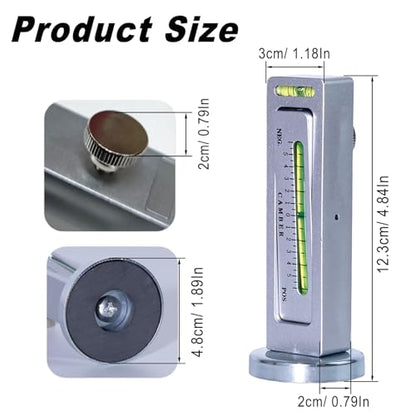 Camber Alignment Tool Universal Camber Gauge, Gauge Accurate -5 +5, Wheel Alignment Tool with Magnetic Base for Car SUV RV Off Road Vehicle (Sliver) - color: Silver
