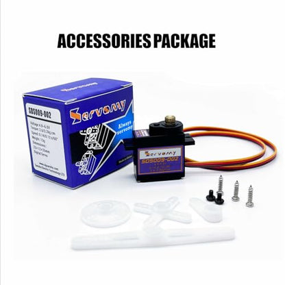 SDS009-002 -13G Micro Servo 2.6-3.2kgf.cm Torque Metal Gear, 4.8-6.0V 180° 21T Horn, Replacement for SG90/MG90S/ES08MD, RC Cars Drones Robots Arduino STM32 - color: Blank (13g, Metal Gear)