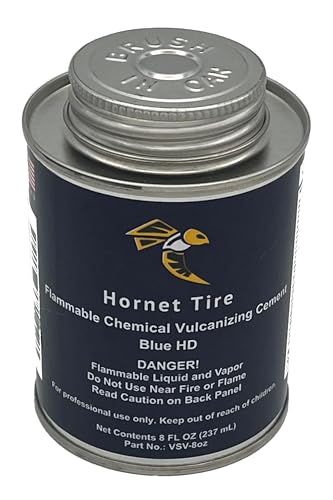Heavy Duty Blue Tire Repair Vulcanizing Cement W/Brush Top Can (8oz - Single) - size: 8oz - HD Blue - Single
